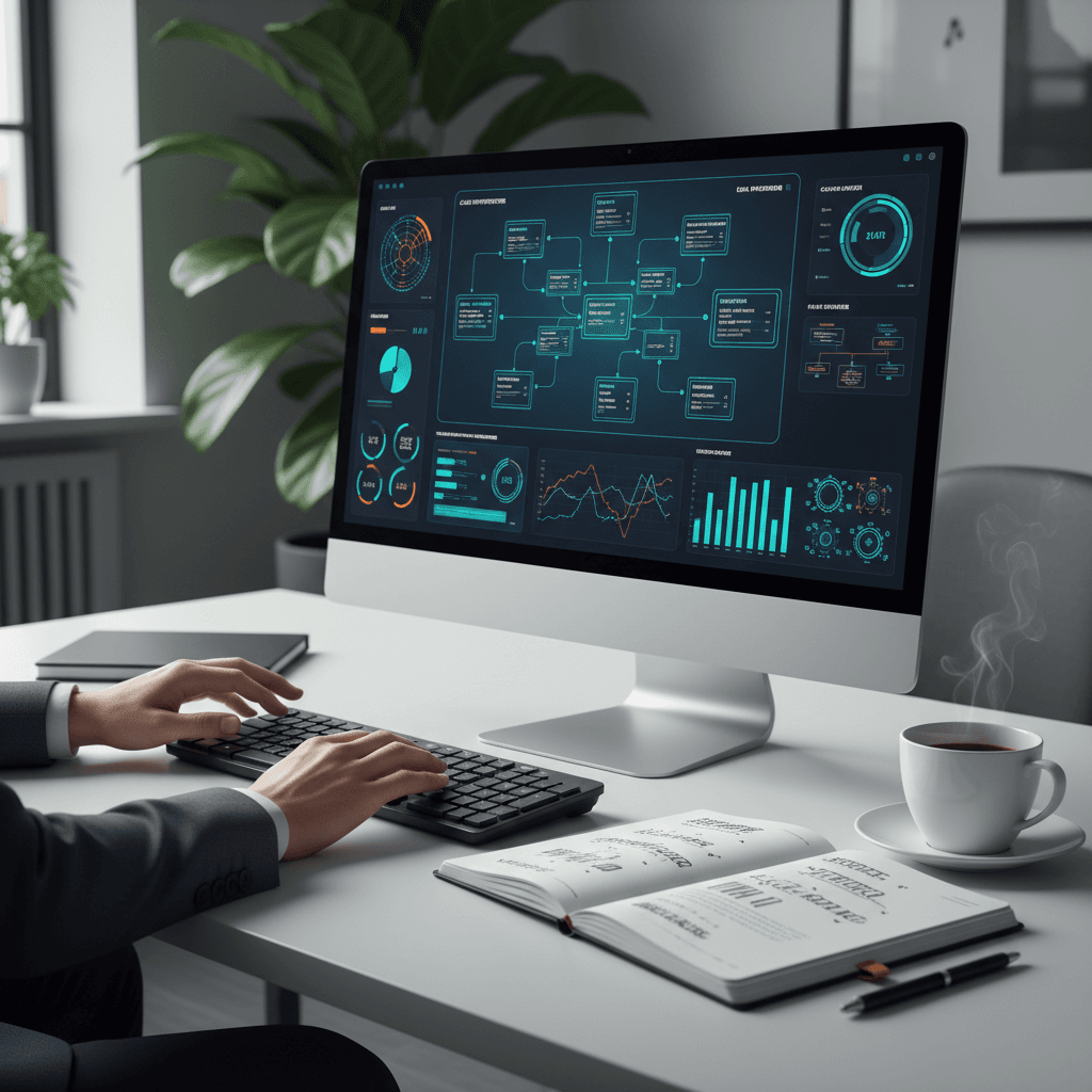 IT consultant reviewing system architecture
